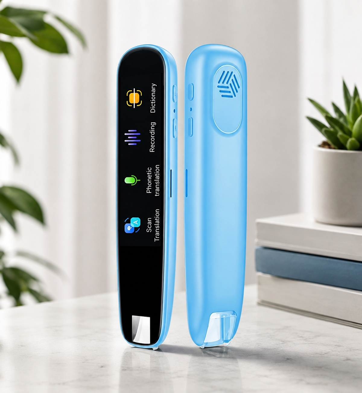 Pen Text Reading Smart Scan Translation 112+ Voice Language Translator Device Blue