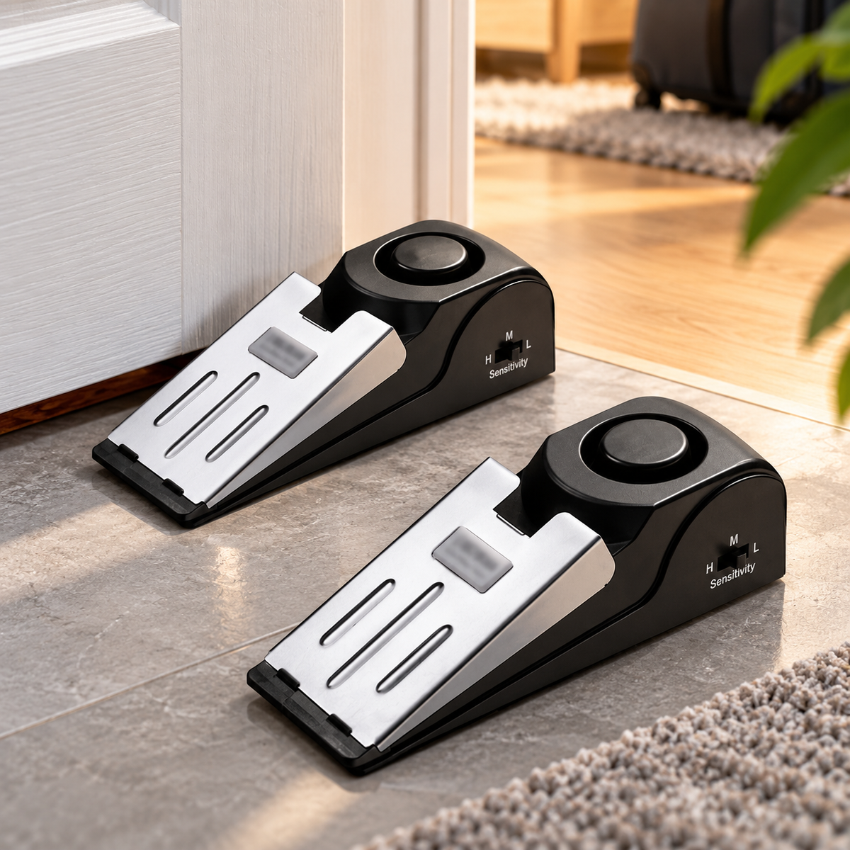 Portable System Safety Wedge Alert Door Stop Alarm Wireless Home Travel Security