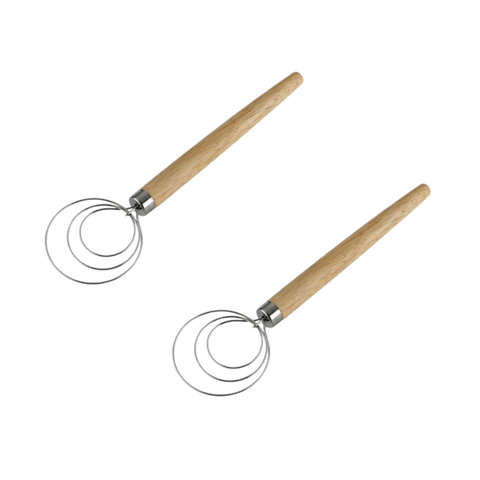 2PCS Artisan Bread Mixing Baking Danish Dough Stainless Steel Wire Whisk Mixer