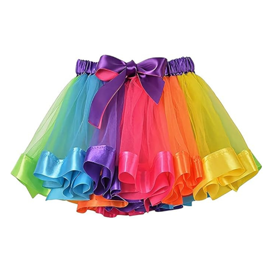 Rainbow Tutu Skirt Ballet Costume Dancewear Women Girls Adult Dress Up Summer