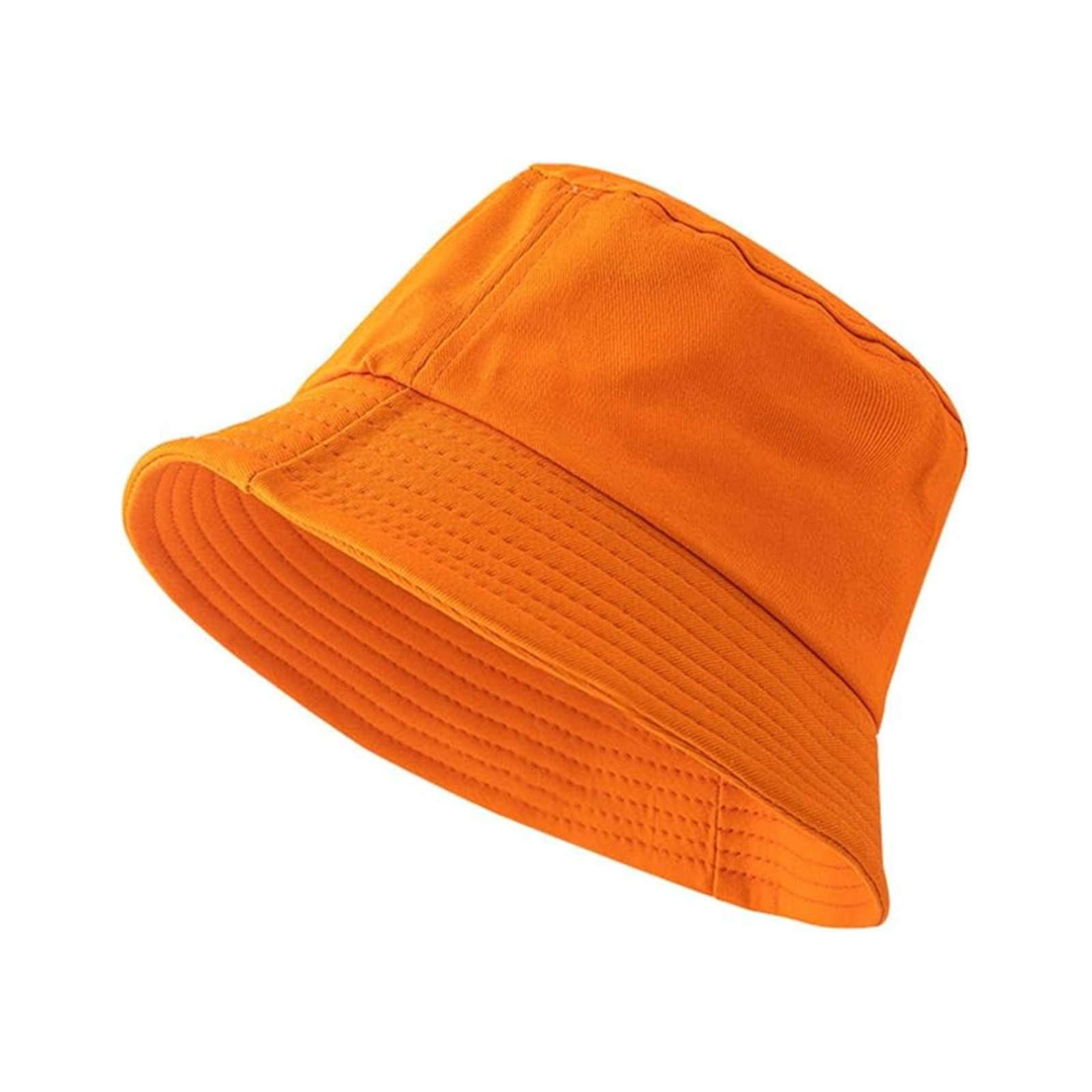 Unisex Cotton Cap Women Men Sun Bucket Hat Fishing Hiking Camping Outdoor Orange