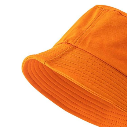 Unisex Cotton Cap Women Men Sun Bucket Hat Fishing Hiking Camping Outdoor Orange