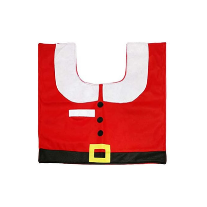 Christmas Home Decor Santa Toilet Seat Cover Rug Bathroom Set Decoration