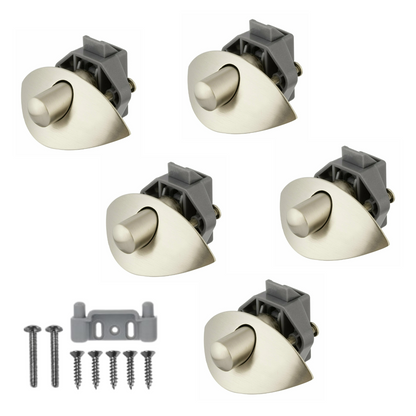 5x RV Cupboard Drawer Zinc Alloy Push Lock Latch Knob Half Moon Handle Caravan