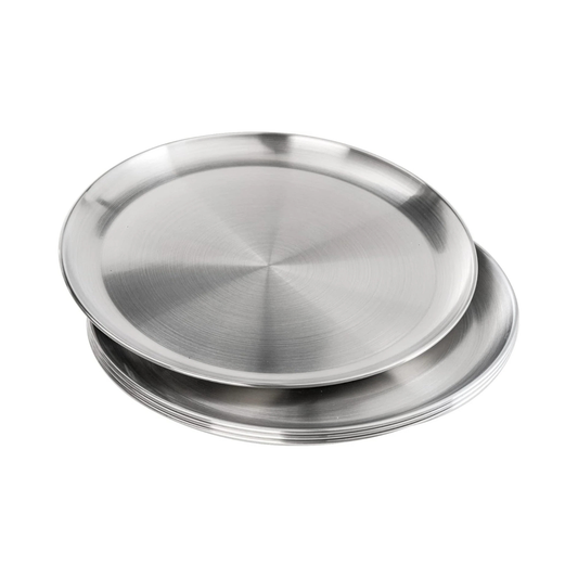 2pcs Pizza Plate Baking Sheet Serving Tray 30cm Stainless Steel Pizza Pan