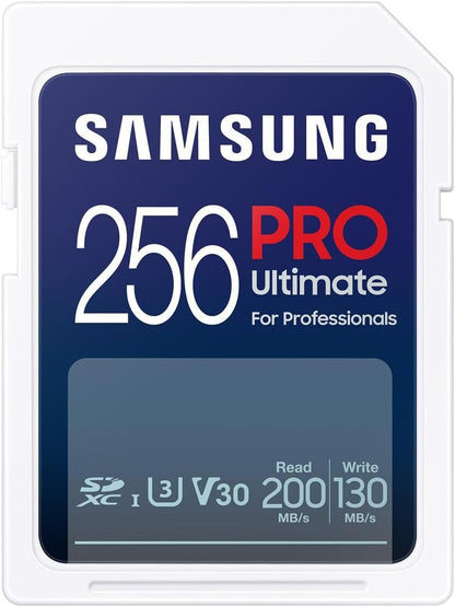 SD Card & USB Reader SAMSUNG PRO Ultimate 256GB SDXC C10 U3 V30 DSLR Memory Card