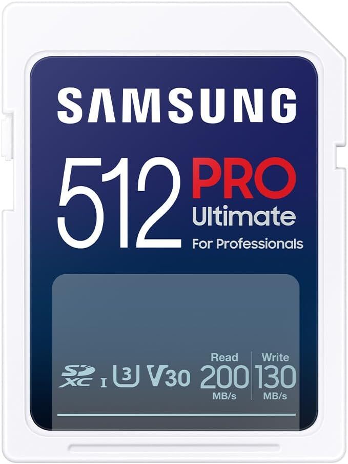 SD Card & USB Reader SAMSUNG PRO Ultimate 512GB SDXC C10 U3 V30 DSLR Memory Card