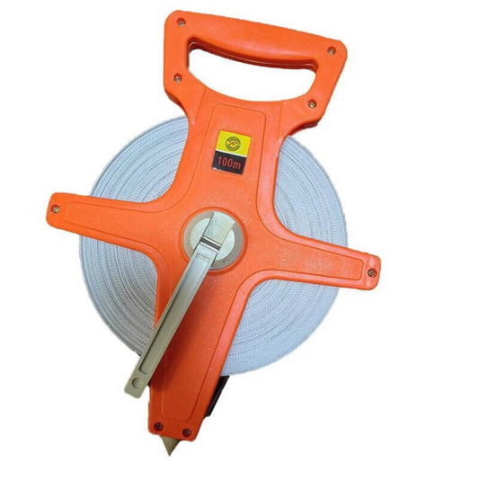 100M Fiberglass Tape Measure Open Reel Survey Measuring Tape Metric Imperial