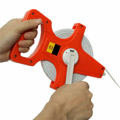 100M Fiberglass Tape Measure Open Reel Survey Measuring Tape Metric Imperial