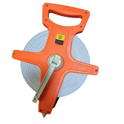 Fiberglass Open Reel Tape Measure 100M Long Measuring Tape Metric Imperial