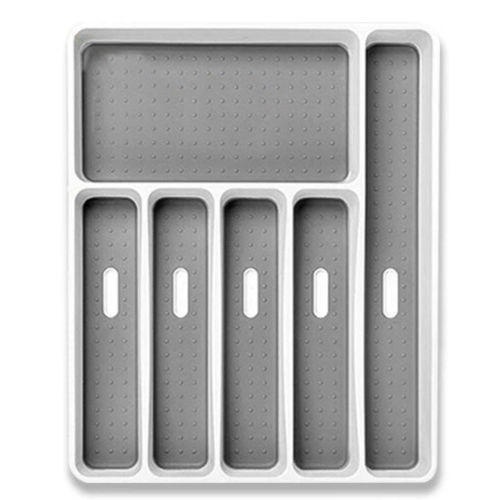 Kitchen Drawer Cutlery Organiser 6 Compartment Storage Tray for Utensils