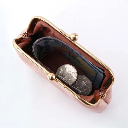 Small Leather Cosmetic Bag Women Travel Makeup Pouch Dark Brown