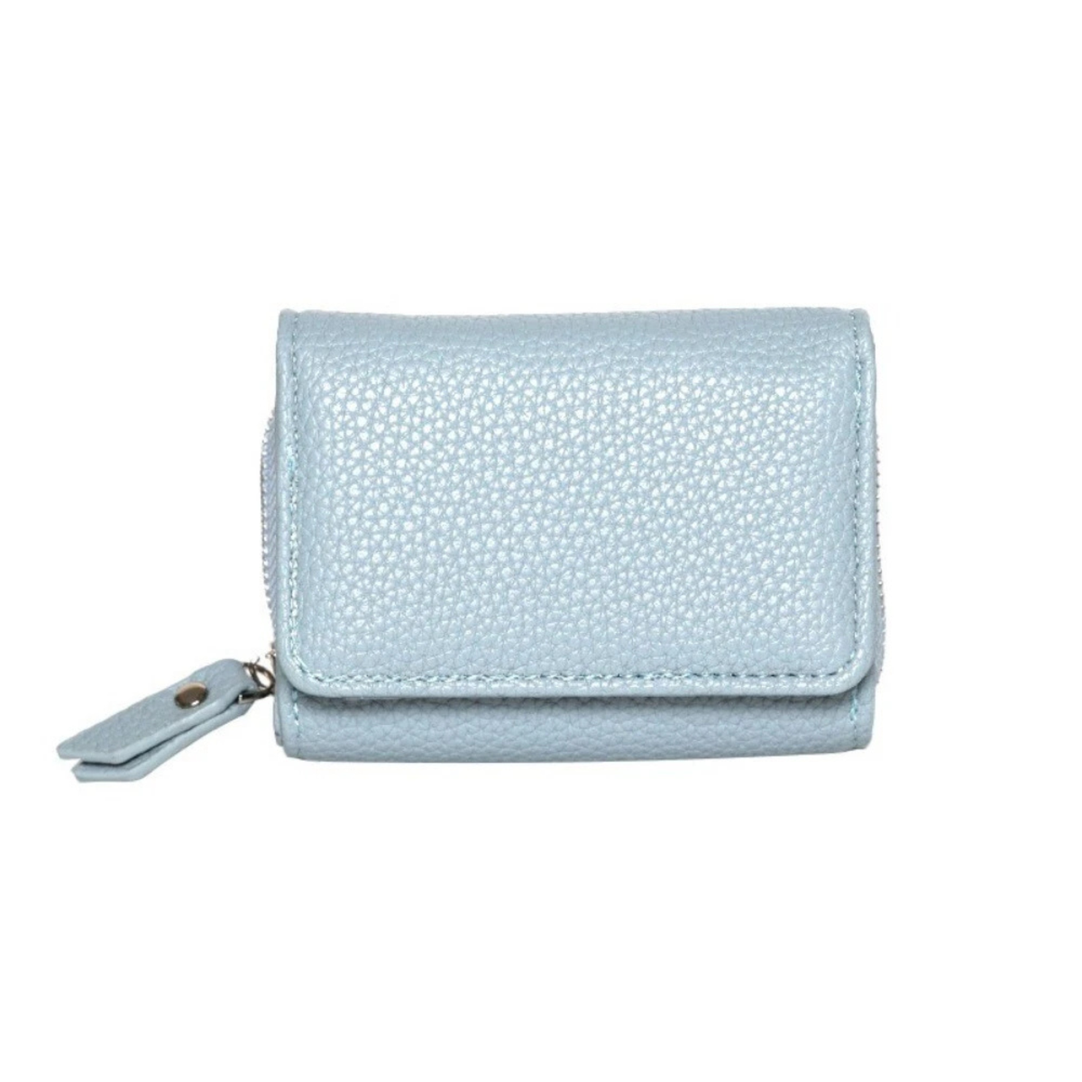 Genuine Leather Coin Wallet Small Large Capacity Purse Blue