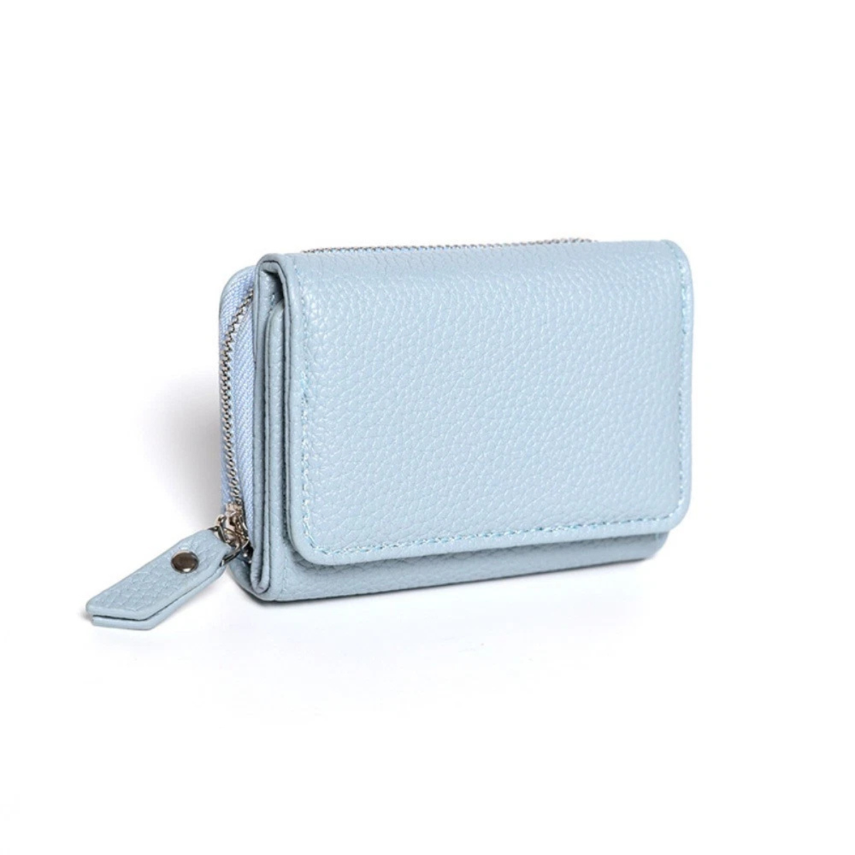 Genuine Leather Coin Wallet Small Large Capacity Purse Blue