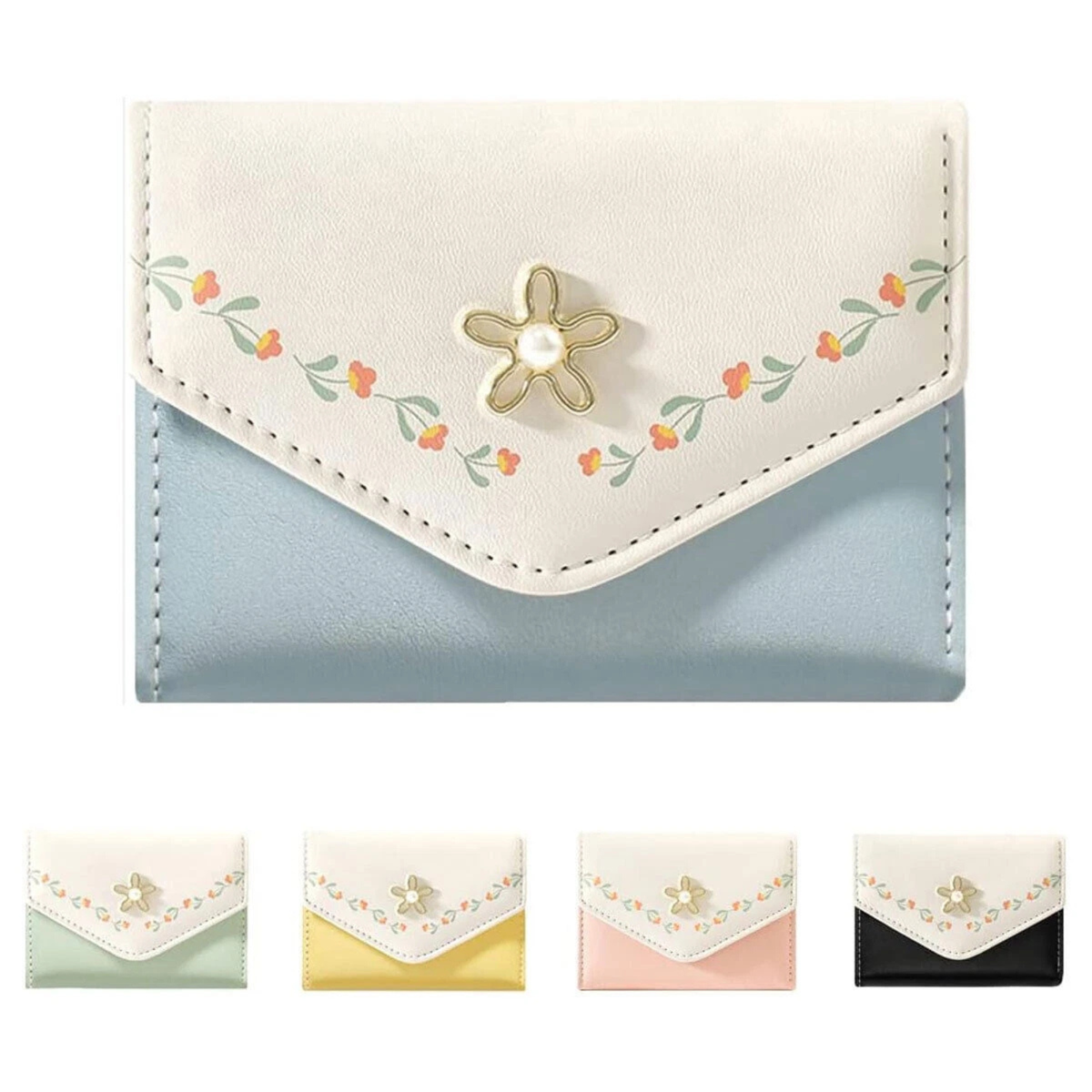 5X Women Small Wallet Tri-Fold Cash Holder Card Organiser Coin Purse