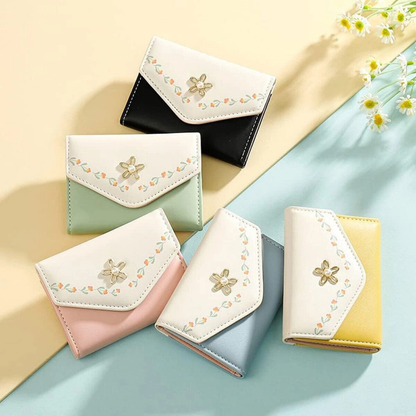 5X Women Small Wallet Tri-Fold Cash Holder Card Organiser Coin Purse