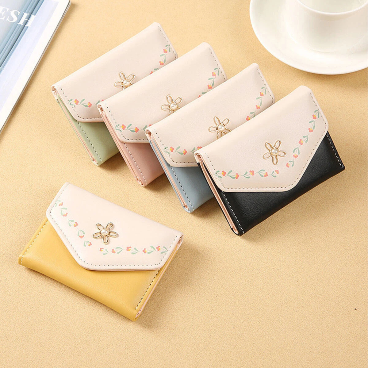 5X Women Small Wallet Tri-Fold Cash Holder Card Organiser Coin Purse