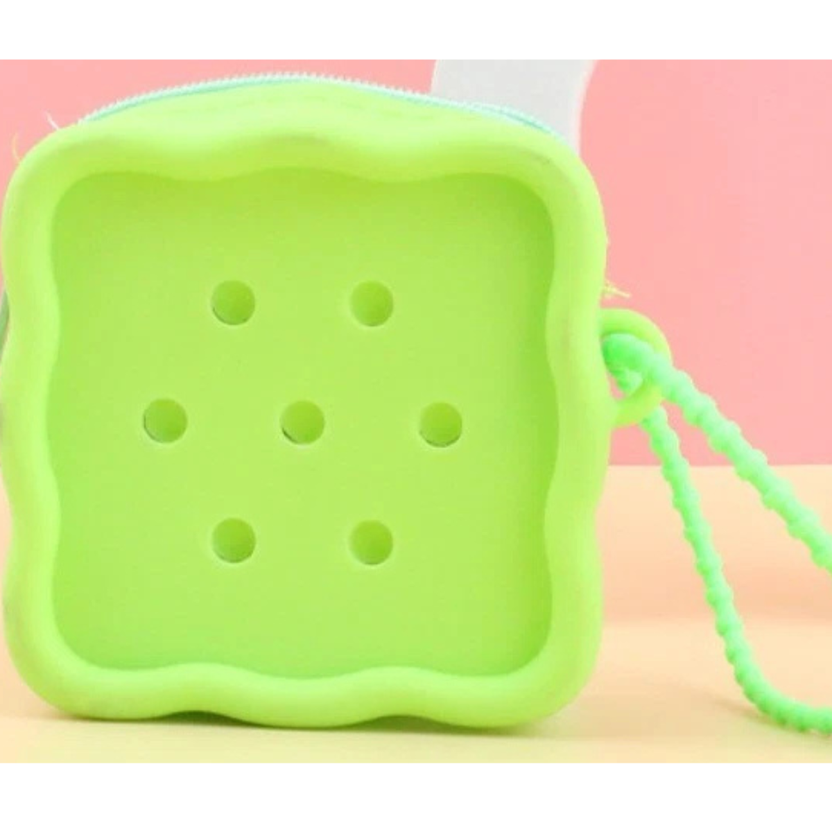 Coin Purses Silicone Change Pouch Items Storage with Holes Green