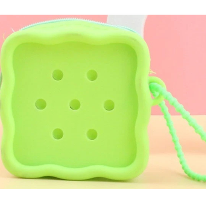 Coin Purses Silicone Change Pouch Items Storage with Holes Green