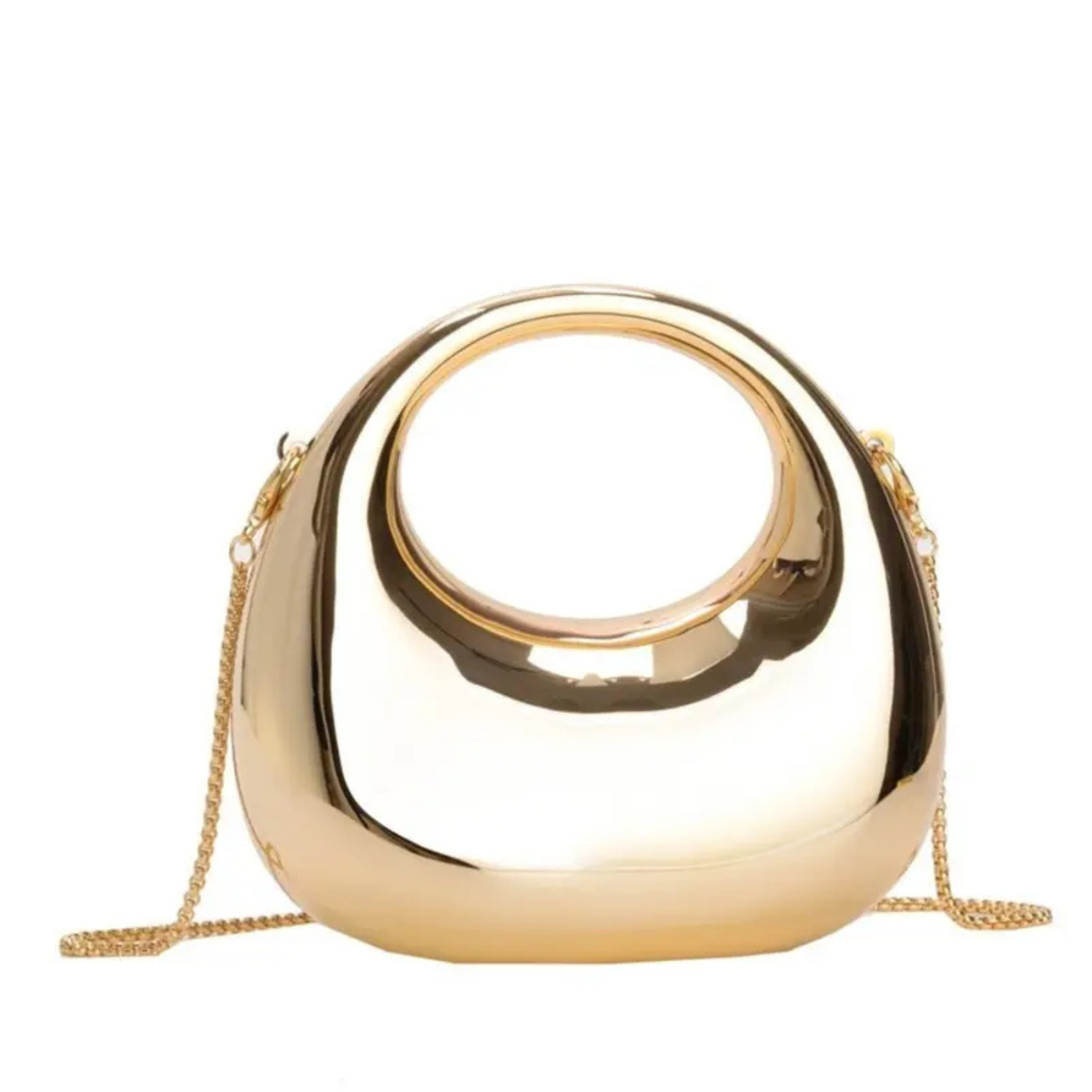 Handbags Portable PVC Wrist Bag Travel Carry Pouch Compact Gold