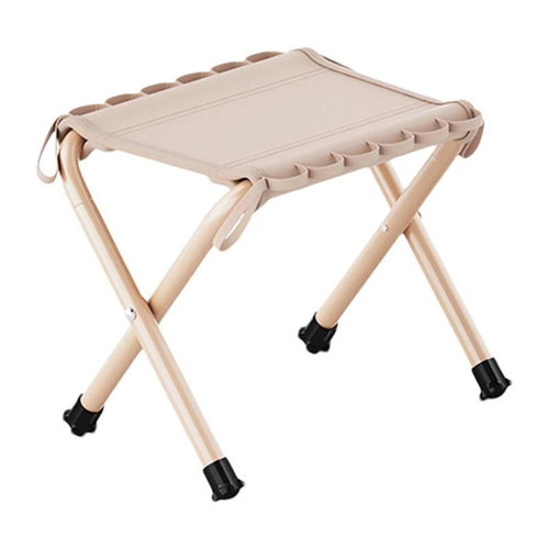 Foldable Outdoor Bench Stool Portable Camping Travel Seat Khaki