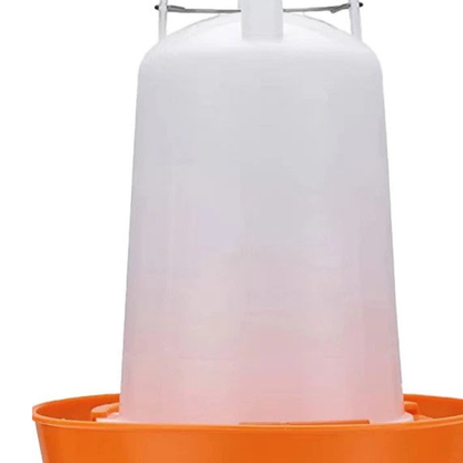 Poultry Chicken Feeder Waterer Set Kettle Orange Automatic Feeding Bowl