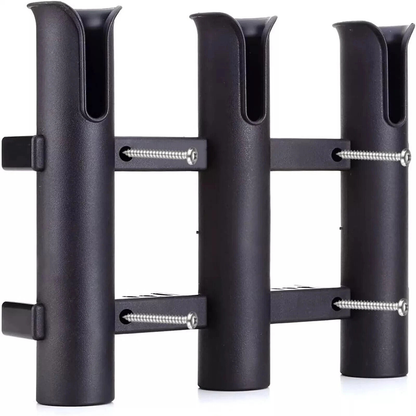1x Fishing Rod Rack 3 Tube Holder Black Outdoor Portable Storage Tool Set