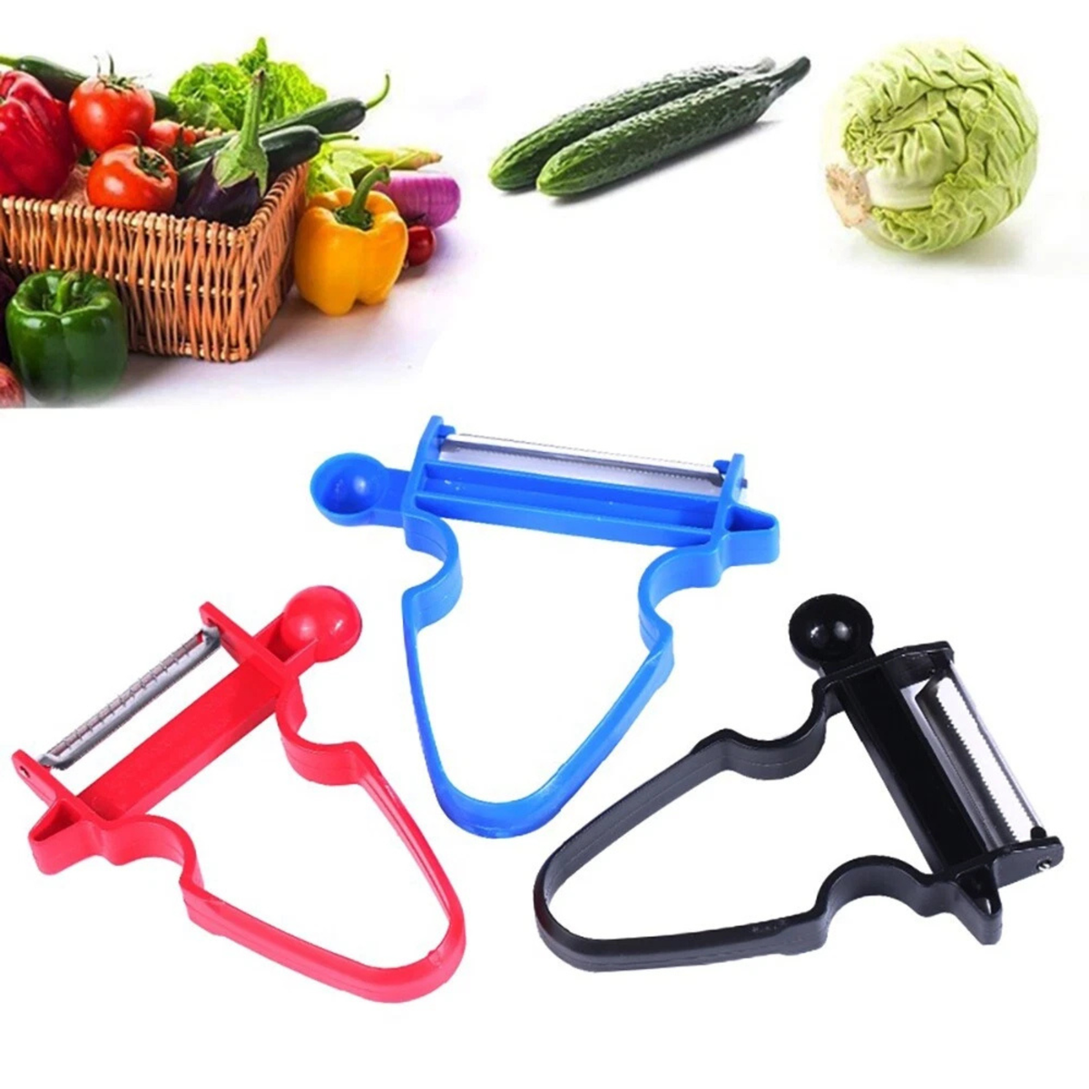 Magic Trio 3Pcs Kitchen Peeler Slicer Shredder Fruit Vegetable Set Tool
