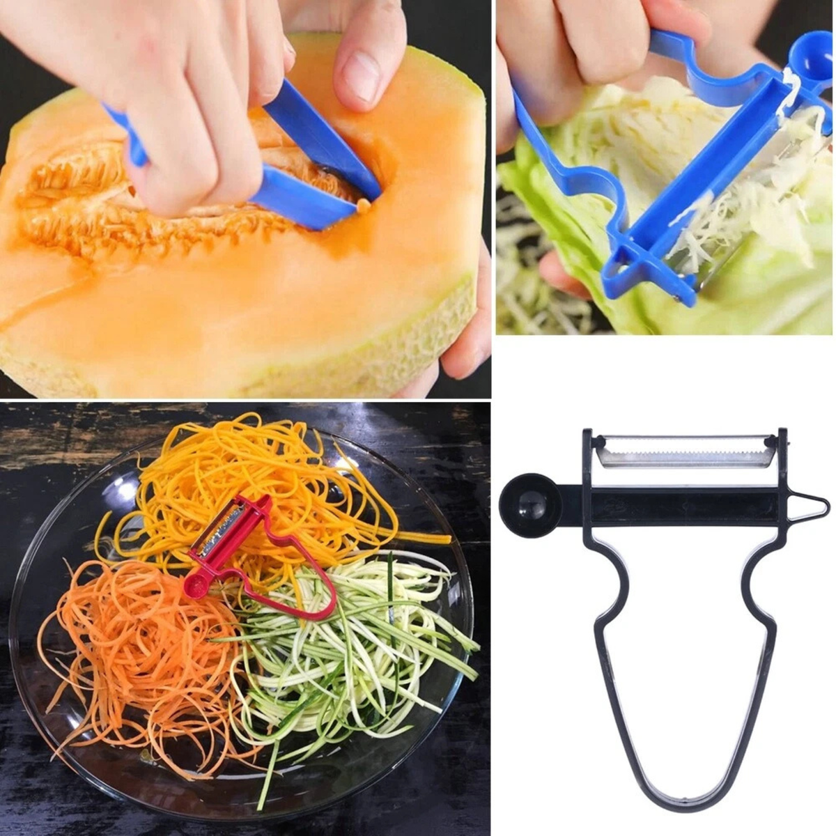 Magic Trio 3Pcs Kitchen Peeler Slicer Shredder Fruit Vegetable Set Tool