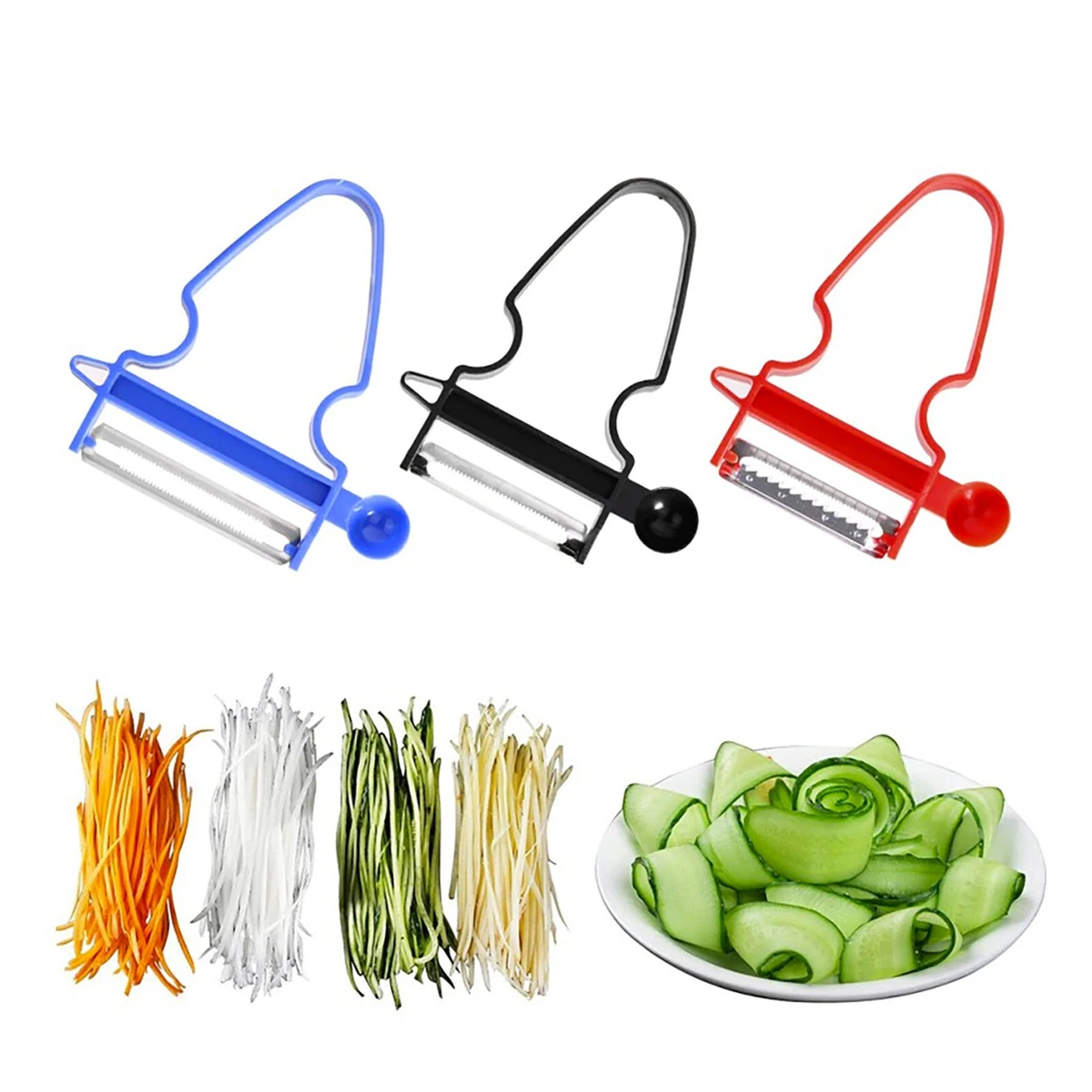 Magic Trio 3Pcs Kitchen Peeler Slicer Shredder Fruit Vegetable Set Tool