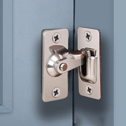 Stainless Steel 90 Degree Latch Right Angle Door Lock Hasp Silver