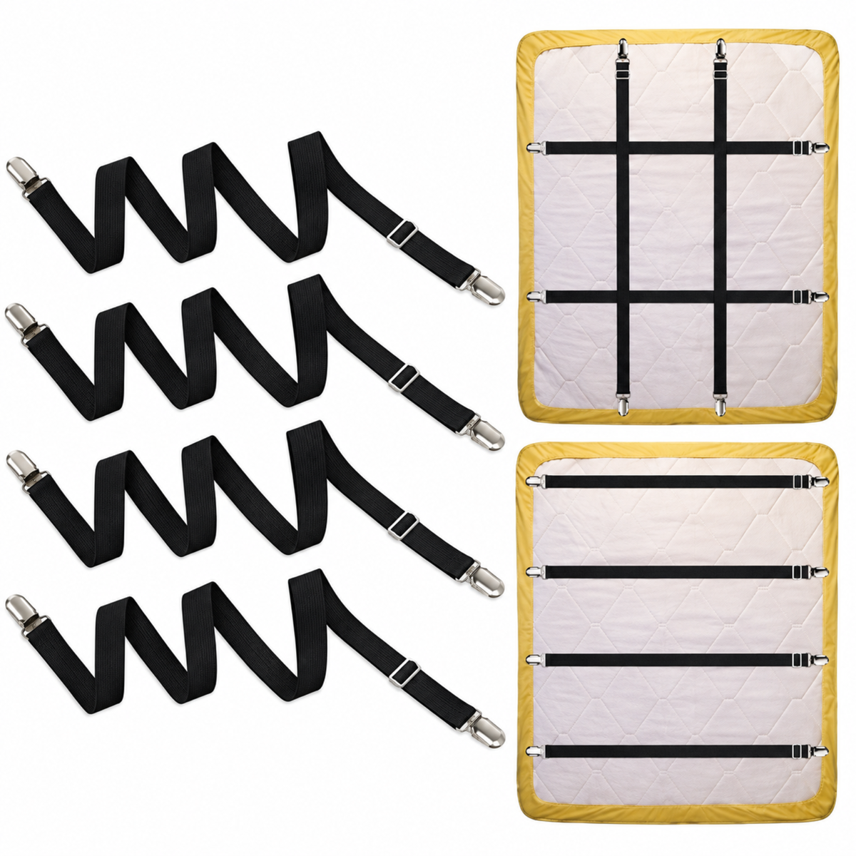 4x Suspender Grippers Mattress Holder Bed Sheet Fastener Clips Sheet Straps
