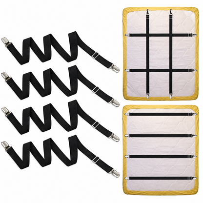 4x Suspender Grippers Mattress Holder Bed Sheet Fastener Clips Sheet Straps