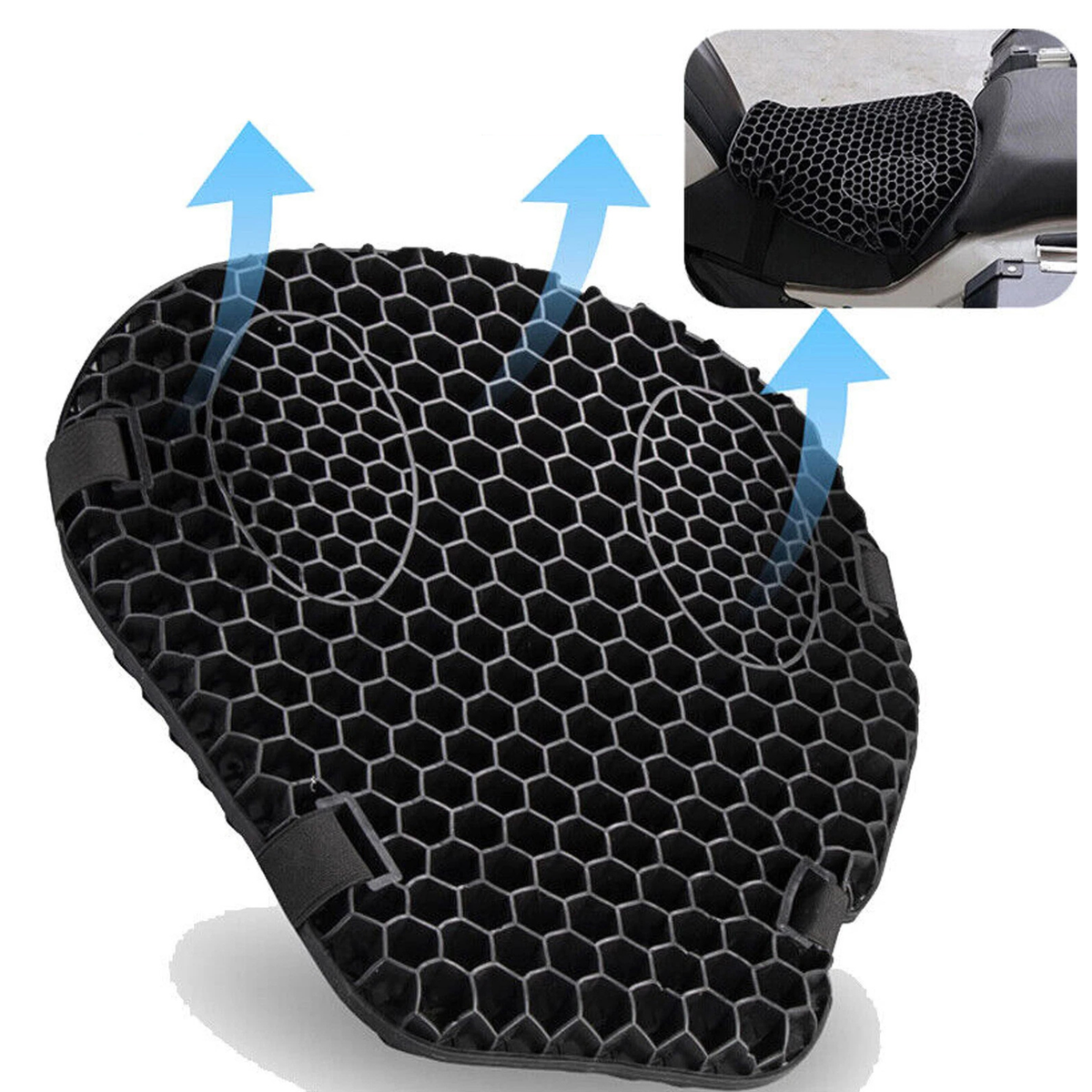Motorcycle Honeycomb Gel 3D Seat Cushion Shock Absorbing Riding Pad