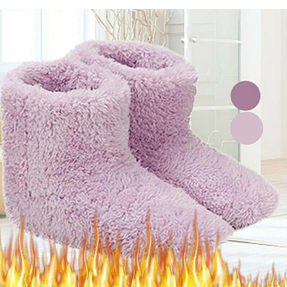 Heated Electric Foot Warmer Shoes Pink Winter Slippers Women Size 35-39
