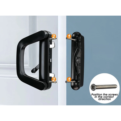 Glass Sliding Door Patio Handle Lock Black Entrance Security Hardware