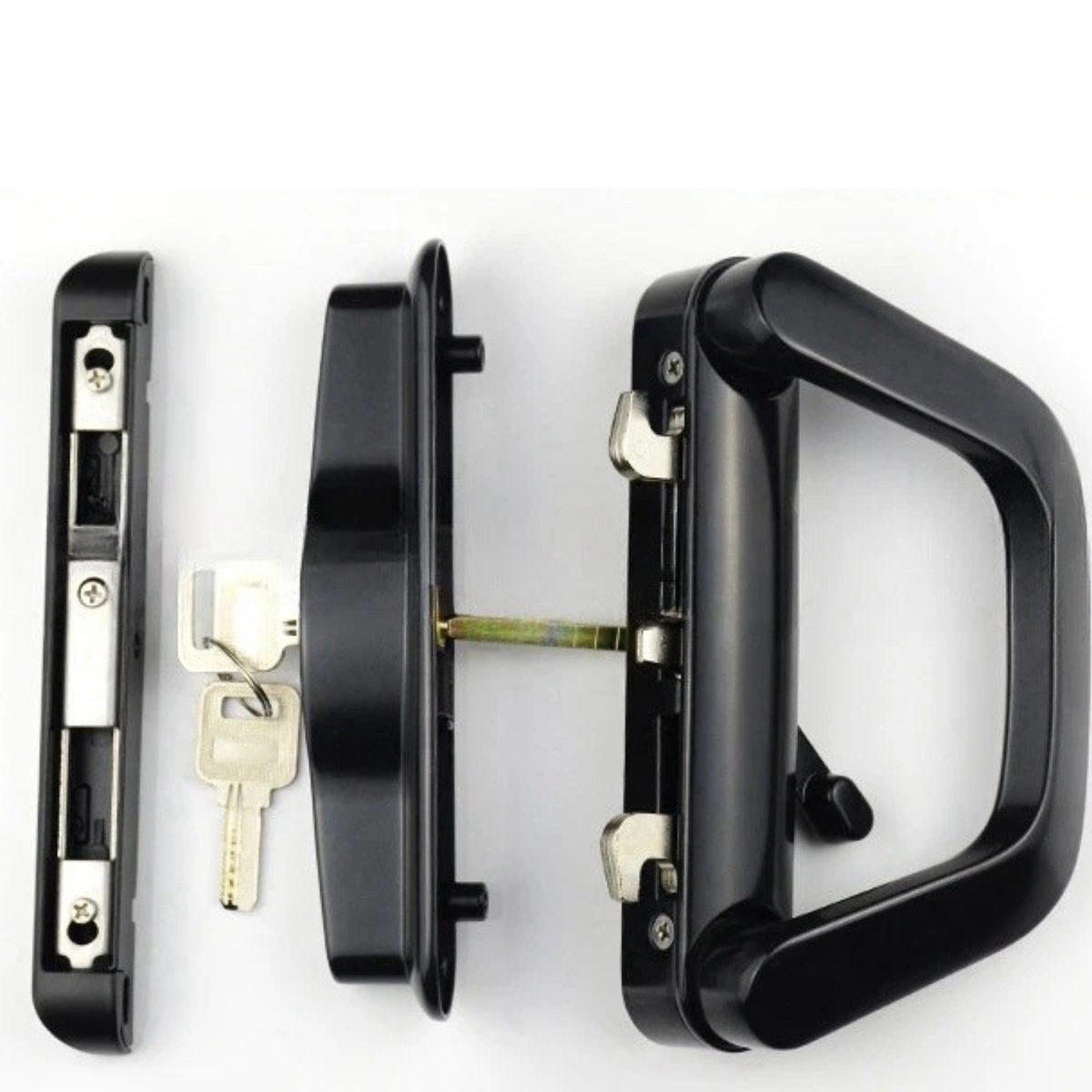 Glass Sliding Door Patio Handle Lock Black Entrance Security Hardware