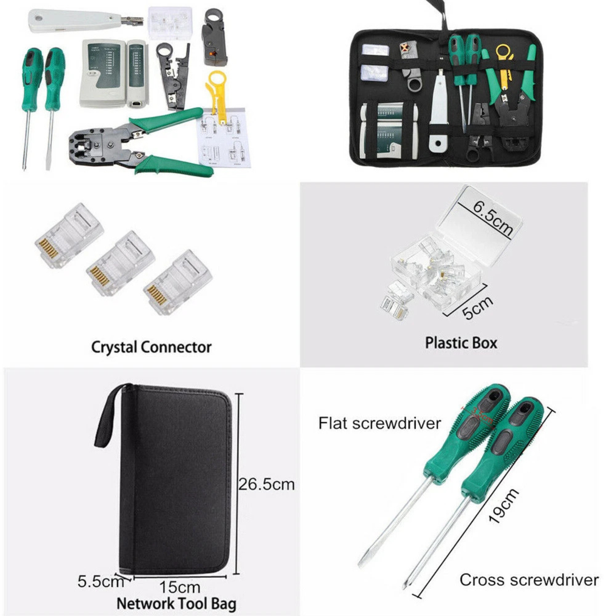 LAN CAT6/5 Network Cable Tester Crimper Tool Kit Ethernet Wire Set