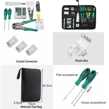 LAN CAT6/5 Network Cable Tester Crimper Tool Kit Ethernet Wire Set