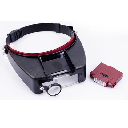 Jewelers LED Magnifier Headband Head Mounted Illuminated Glass Loupe