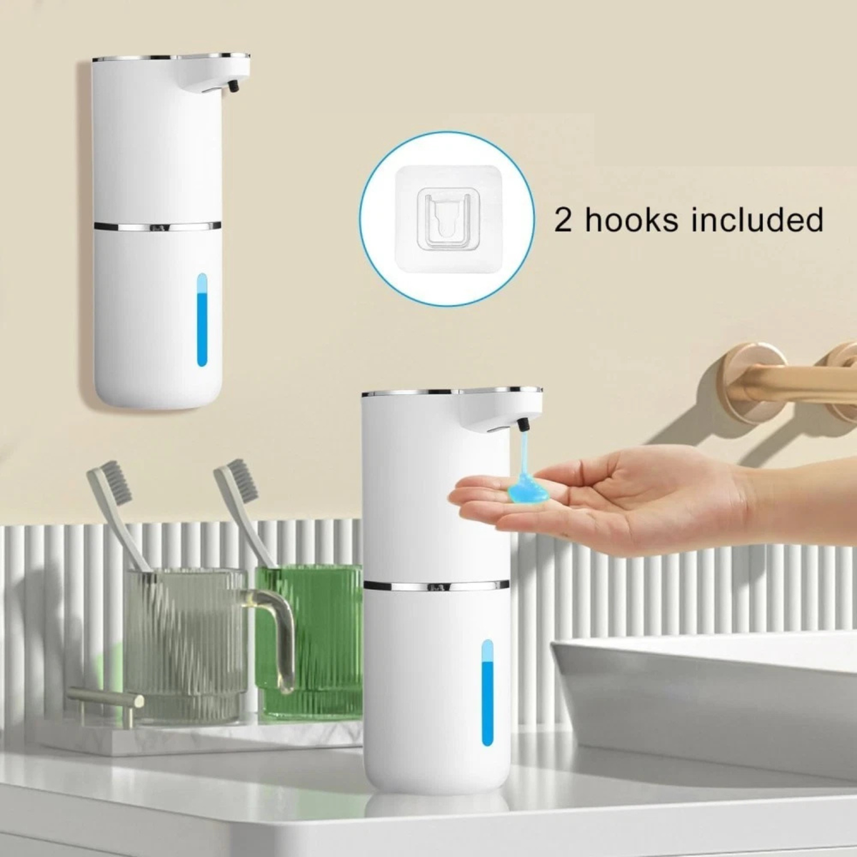 Automatic Touchless Foam Soap Dispenser White Sensor Bathroom Kitchen