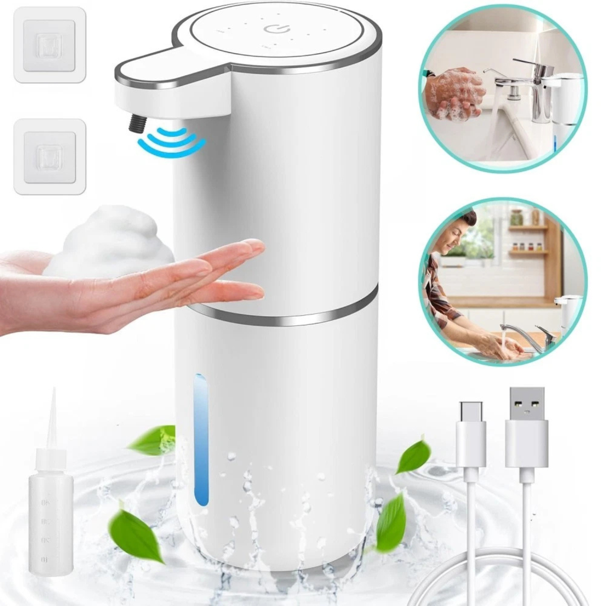 Automatic Touchless Foam Soap Dispenser White Sensor Bathroom Kitchen