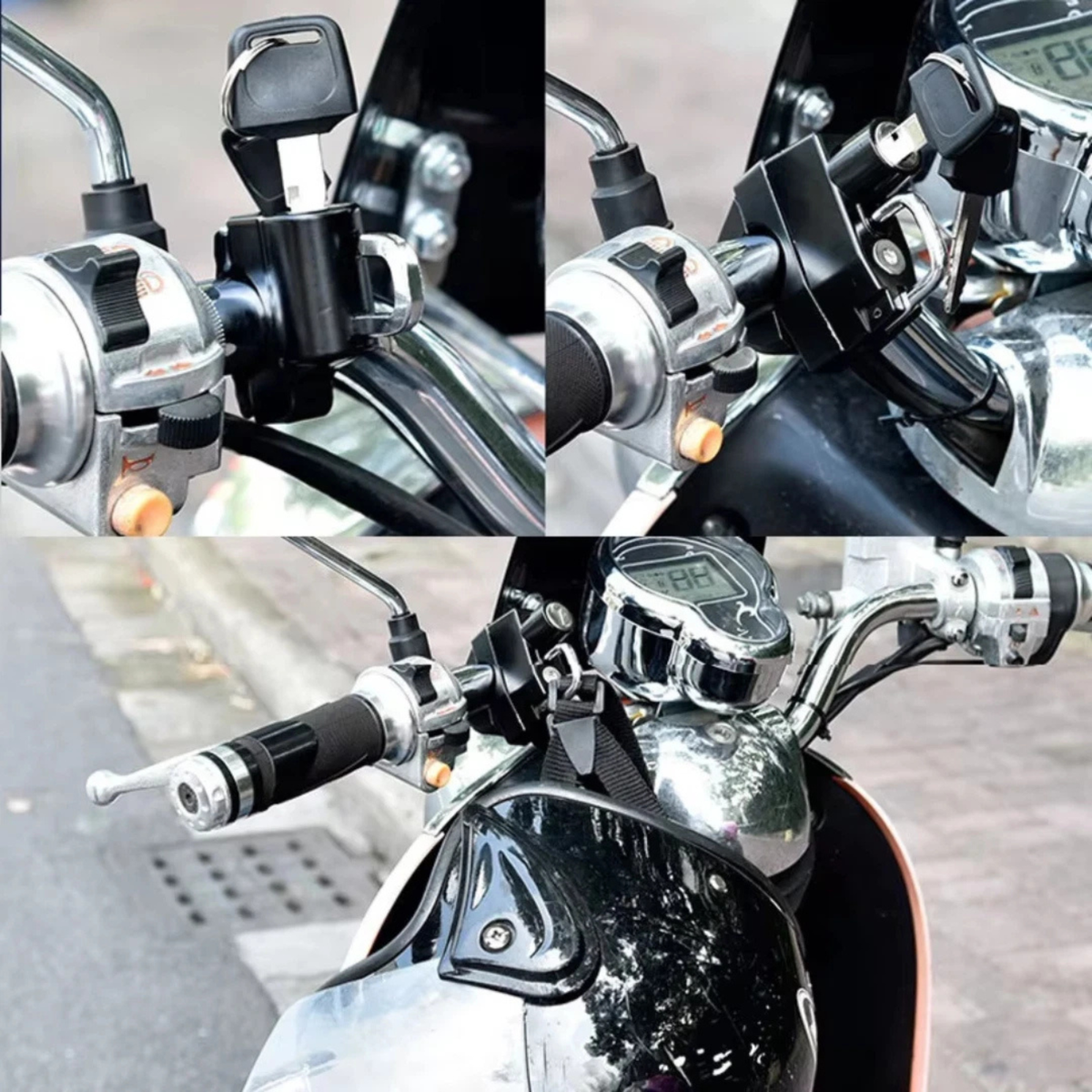 2X Universal Helmet Lock Anti-Theft Padlock Security Bicycle Motorcycle
