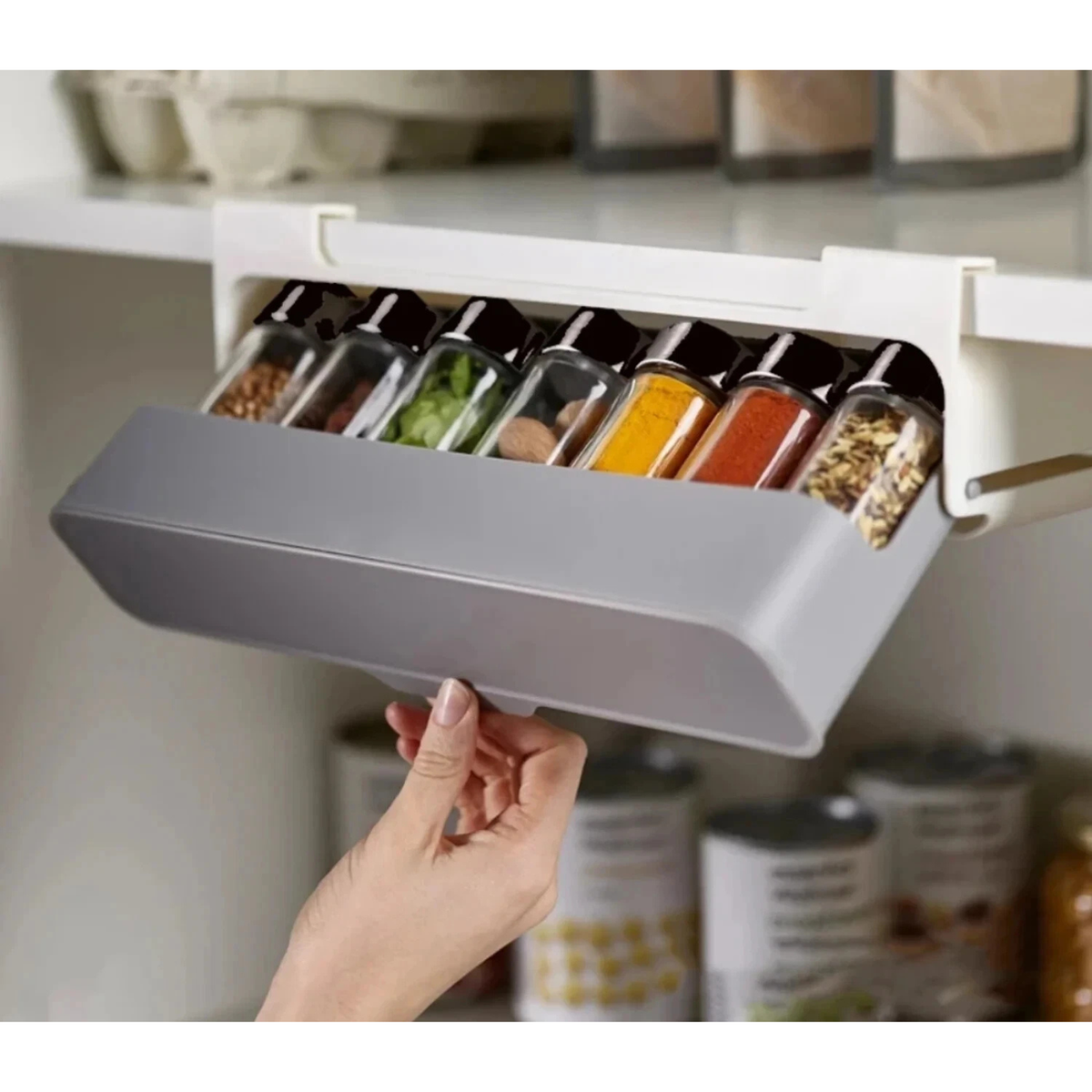 Spice Kitchen Organizer Self-Adhesive Storage Rack Wall Mounted