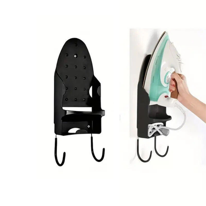 Wall Mount Iron Storage Holder Ironing Board Hanger Rack Black