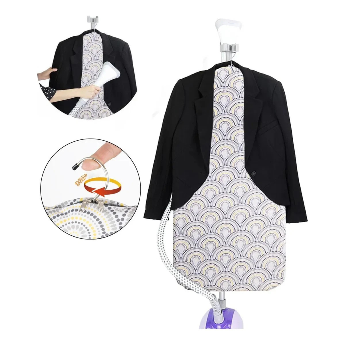 Peacock Pattern Hanging Ironing Board Foldable Storage Friendly Design