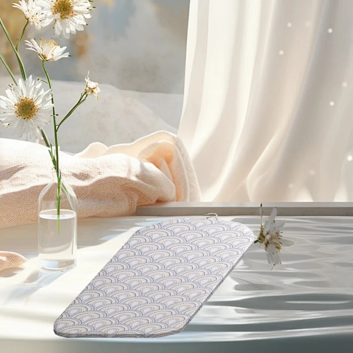 Peacock Pattern Hanging Ironing Board Foldable Storage Friendly Design