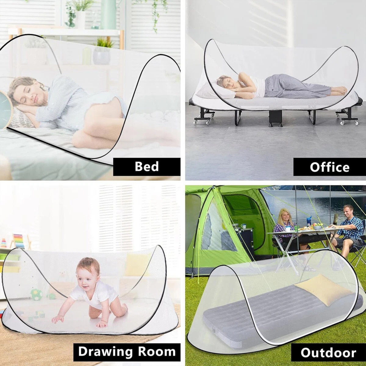Single Person Portable Mosquito Net Foldable Pop Up Sleeping Tent