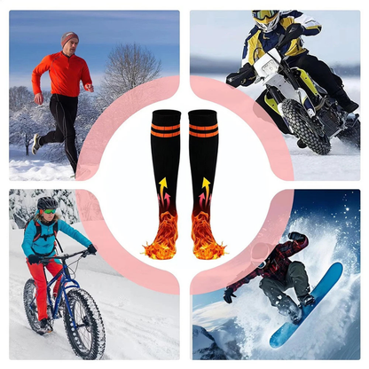 Electric Heated Socks 10000mAh Controlled Rechargeable Foot Warmers Orange