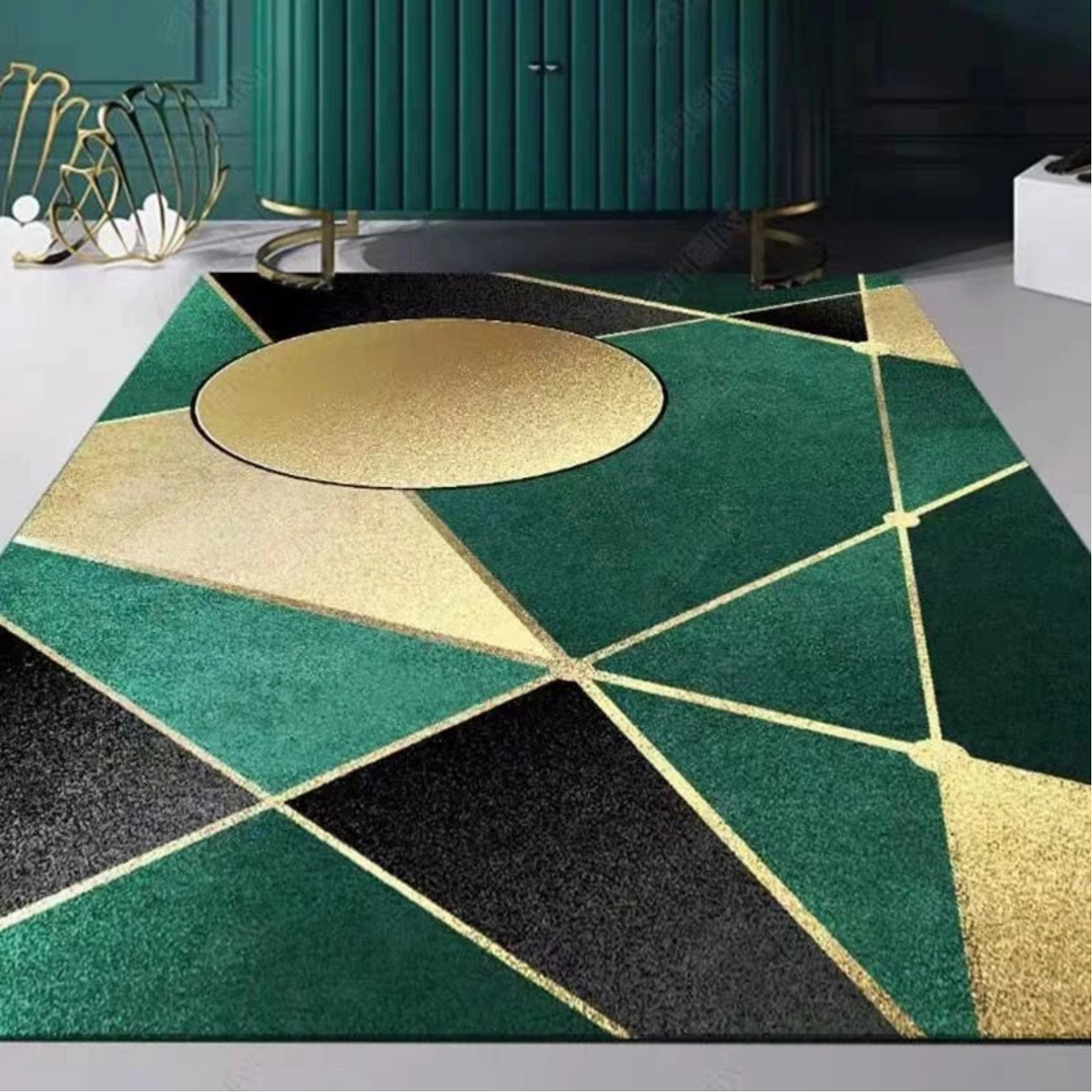 Large Soft Bedroom Living Room Carpet Anti-Slip Floor Mat Rug Modern Geometry 7